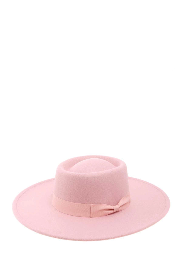 Felt Fedora Hat with Bow Strap