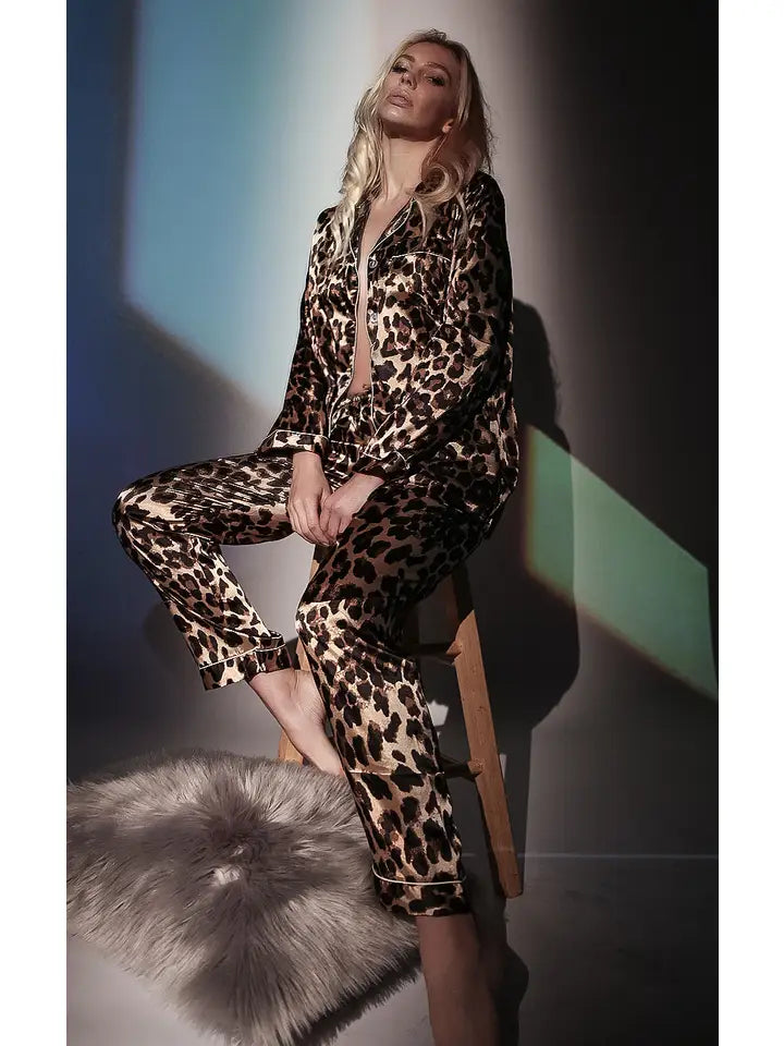 Cozy Leopard Print Pajamas